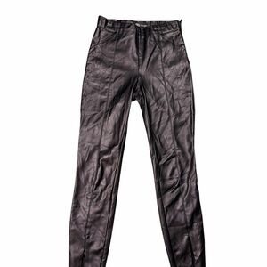 Zara Black  Leather-Style  Skinny Pants Size Small